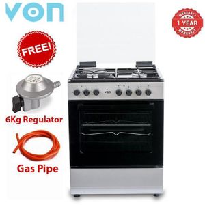 VON VCF653131NSY Free standing Cooker, 3 Gas + 1 Electric Hot Plate,60*55 With  Electric Oven+FREE GIFTS