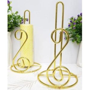 Gold Metallic Paper Towel Stand Holder /Tissue Holder For Kitchen / Bathroom   