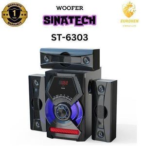 Sinatech ST-6303 3.1CH 20,000W PMPO SUBWOOFER SPEAKER SYSTEM BLUETOOTH/FM/SB/USB - BLACK
