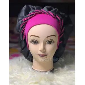 pink,black LARGE SIZE 3-in-1 Satin Silk Hair Bonnet Caps  unbranded