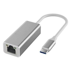 High Speed USB Type C To Gigabit RJ45 LAN Ethernet Network Adapter Upto 1000Mbps - Silver/Gray/Gold