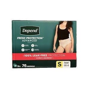 Depend Protection Adult Diapers, Incontinence & Postpartum Bladder Leak Underwear for Women, Disposable, Maximum, SMALL, Blush, 76 Count (2 Packs of 38), Packaging May Vary