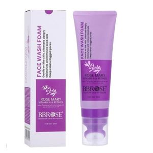 Bbrose Rose mary vitamin A&Retinol face wash foam gentle on the face skin. Cleanses deeply moisturizes and removes dead cells ,deep clean clogged pores
