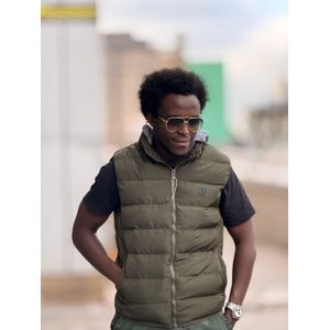 Green half puff jackets