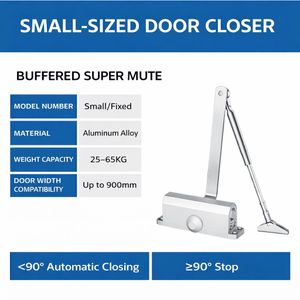 Adjustable Hydraulic Door Closer with Dual Speed Soft Closing System