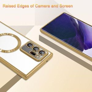 Galaxy Note 20 Ultra Built-in Camera Lens Protector Soft TPU Clear Cover Anti-Scratch Shockproof Case for Women Men - Gold