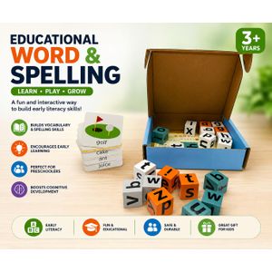 Educational Word & Spelling Learning Game – Montessori Alphabet Matching & Vocabulary Toy for Kids 3+ Years