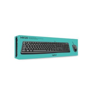 Logitech Mk120 - USB Wired Keyboard and Mouse - Black