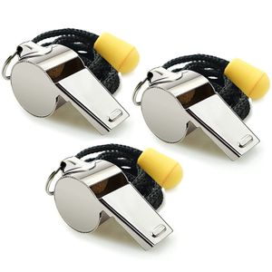 Whistle, 3 Pack Stainless Steel Sports Whistles With Lanyard