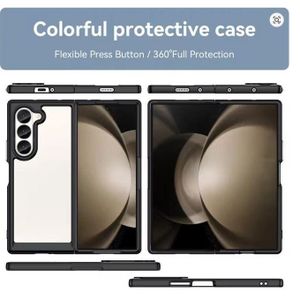 Samsung  Galaxy Z fold 6 Transparent, Clear And Colorless With Black Edges Unique And Stylish Heavy Duty Protection Phone Case/ Cover/ Back Case