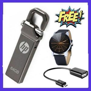 HP V250W 64 GB Flash Disk - Silver + FREE MK GIFTS