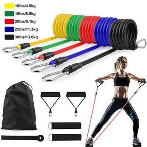 11Pcs/Set Latex Resistance Bands Crossfit Training Exercise Yoga Tubes Pull Rope Rubber Expander Elastic Bands Fitness