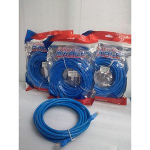 10-Meter CAT6 Ethernet LAN Patch Cable Blue – High-Speed Network Wire for Router, Modem, Laptop, PC, Switch, Gaming Console, RJ45 Connector, Indoor UTP Internet Cord