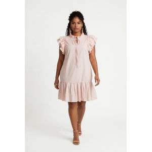 BEIGE SHORT-LENGTH SHIFT DRESS