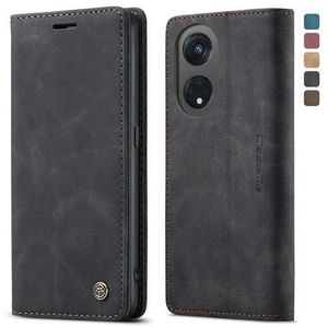 Caseme Wallet Black Retro Suede Leather Flip All-Round Protection Cover Case For Oppo A98