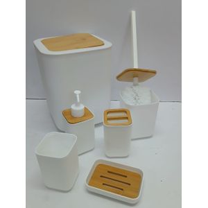 6 in 1 Toilet Cleaning Set – Complete Bathroom Cleaning Kit with Toilet Brush, Soap Dispenser, Toothbrush Holder, Trash Can, and More for Home & Office