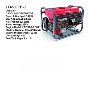 Premier Gasoline Generator 3.5KW Power Output