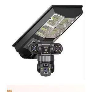 Solar Light V380 Pro 4G 6MP Outdoor Multi Lens Three Screens Ptz Human Detection Solar Street Light with Cctv Camera 4g