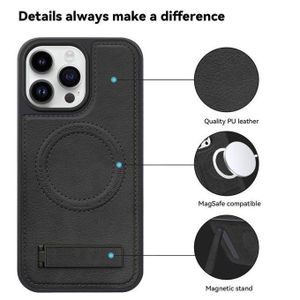 For iphone 11 Pro Max Case with Stand, Luxury Business Genuine Leather Magsafe Magnetic Kickstand Phone Case for iphone 11 Pro Max