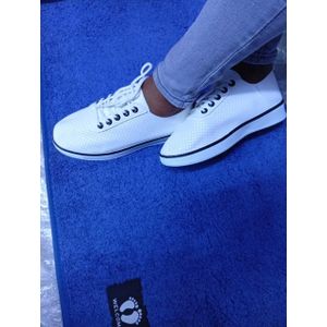 Trendy Lovely laced wipe and go Women Rubber Shoes- White with Black line