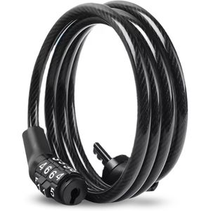Bicycle Lock, 4 Digit Code, 120cm, Portable, Anti-theft ,Steel, Cable Lock Electric Scooter bike, motorbike, Security Cycling Accessories