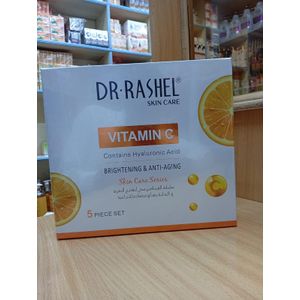 DR RASHEL Vitamin c brightening and anti aging skin care set ( 5 in 1) cleanser ,cleansing milk ,toner,face cream ,serum )