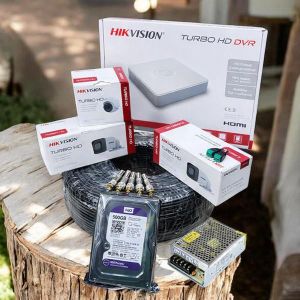 Hikvision  3 1080P Full HD 2MP IOS Support Remote Viewing CCTV Cameras Complete System Kit With 4 Channel DVR Machine+50M Coaxial Cable