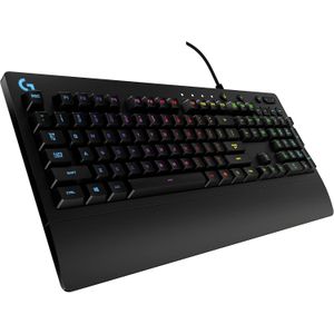 Logitech G213 Prodigy Wired RGB Backlit Gaming Keyboard Black Mech-Dome Keys Integrated Palm Rest Spill Resistant Design For PC Gaming