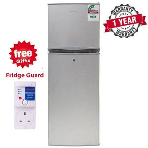VOLSMART Double Door Refrigerator, 138L+Free Fridge Guard- Silver,(1YR WRTY)