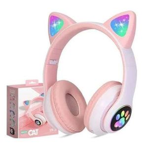 Cat STN-28 Ear Wireless Bluetooth Headphones With LED Lights – Foldable, Rechargeable, Built-in Mic