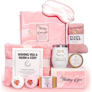 Self Care Gifts for Women, Thinking of You Gift Care Package with Blanket and Goodies for Women - Mom, Wife, Partner, Friends, Sister. Self Care Spa Relaxing Baskets for Christmas, Valentine's, Mother's Day, Birthday, Just Because.