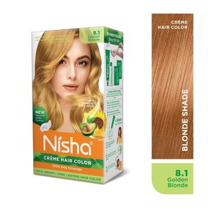 Nisha Creme Hair Color 8.1 Golden Blonde
