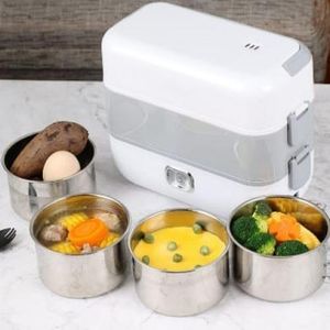 4 Slot Portable Electric Heating Lunch Box Food Warmer