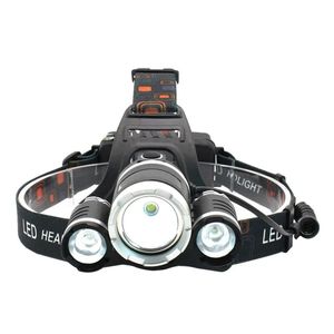 High Intensity 3xT6 LED Headlamp Rechargeable USB Torch for Outdoor Survival Use