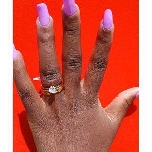 Gold Plated Double wedding ring engagement ring for women with free box