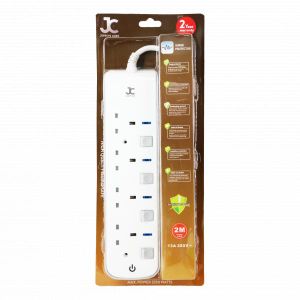 JC  4-Way UK Extension Socket JX05 – 4 Gang Power Strip