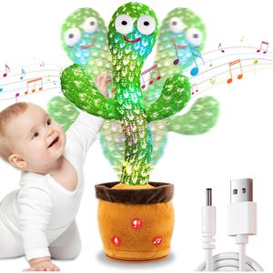 Rechargeable Dancing Talking Cactus Toy Mimics Back, Singing Mimicking Cactus.
