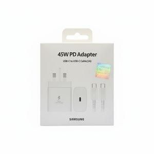 Samsung 45W PD Fast Charger Adapter with USB-C to USB-C Cable (5A) - White
