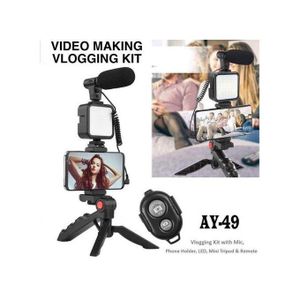 AY-49 Video Making Set for Mobile Phones with Tripod Stand and LED Fill Light