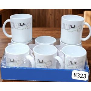 Luminarc  Glass Mugs Set 6pcs – Durable Transparent Coffee & Tea Cups, Heat Resistant Drinking Mug Set for Home, Office & Gift Use