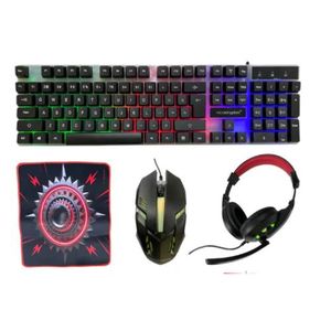 Microkingdom 4-in-1 Gaming Combo Set – RGB Keyboard, Mouse, Headset & Mouse Pad