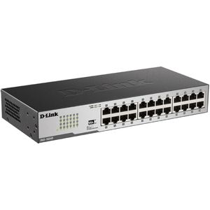 DGS-1024D 24-Port Gigabit Unmanaged Desktop Switch 10/100/1000Mbps Plug and Play Auto MDI/MDIX Fanless Metal Housing Energy Efficient Network Switch for Home Office Business CCTV IP Phones Servers and Enterprise Networks