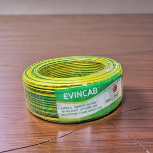Evin Yellow Green 2.5mm Single Core Solid Copper Wire with Extra Thick Insulation Wiring Cable
