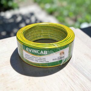 Evin  1.5mm Yellow/Green Single Core Solid Strong Insulation Safe Electrical Wiring Cable 