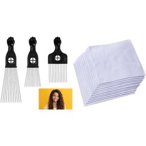 3PCS AfroCombs-black +3free Cotton Handkerchiefs