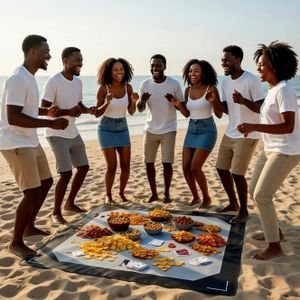 Premium Thick Anti-Slip Gaming Mat NSEW Compass Black Frame 80×80cm – Noise-Reducing Poker/Whot!/Dominoes/Mahjong Table Cover + FREE Carry Bag & 3 Dice