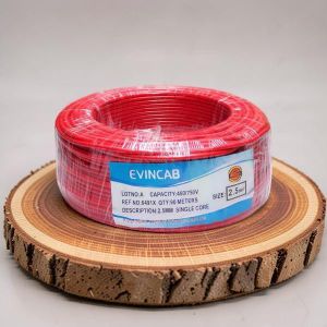 Evin  Red 2.5mm Single Core Resistant to Bending Fatigue Quality Ensured Wiring Cable 