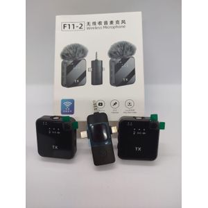 F11-2 Wireless Lavalier Microphone For Interview Podcast And
