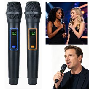 Huameisi 2pcs/set Premium Handheld Wireless Microphone Wireless Microphone Transmitters & ReceiversKTV/performance/stage/conference microphone