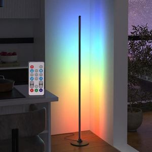 LED Corner Floor Lamp with Elegant Design and Easy RGB Color Customization